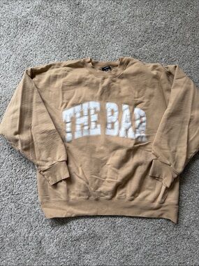 The Bar Camel Crewneck Sweatshirt with White Logo